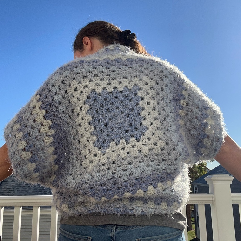 Crochet cocoon shrug sweater‎